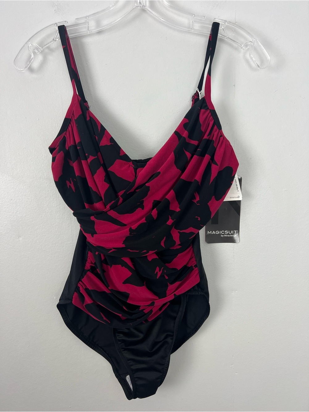 MAGICSUIT by Miraclesuit NWT Vamp Red Draped Ruched One Piece Swimsuit